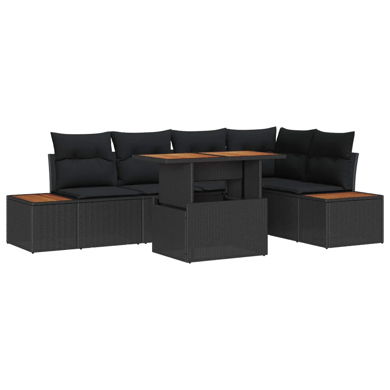 Ensemble de salle à manger pour jardin 6 pcs Noir et Marron vidaXL 3350070