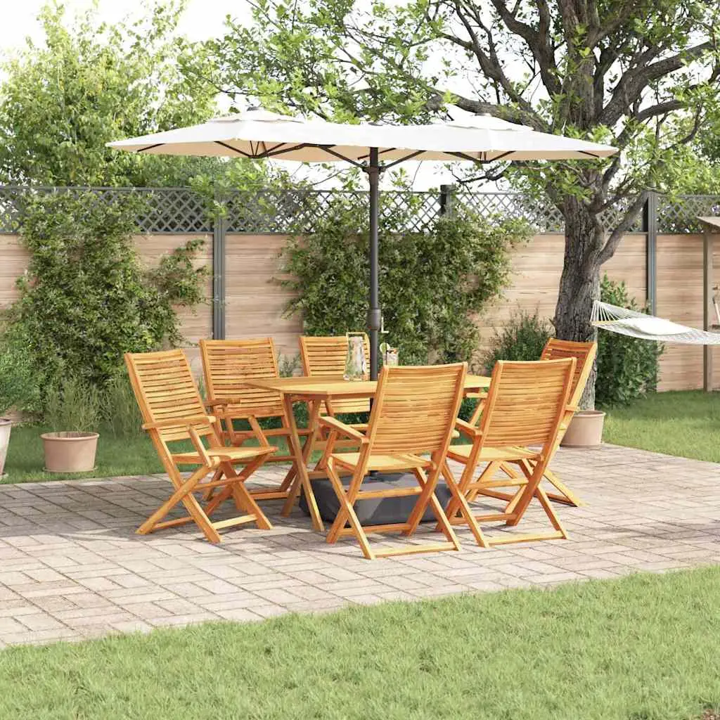 Ensemble de salle à manger pour jardin 7 pcs Marron vidaXL 3375713