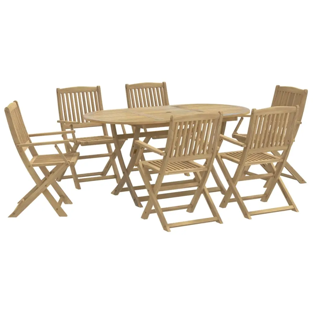 Ensemble de 7 pcs table de jardin avec chaises – mobilier de jardin Bois d’acacia solide-JU2642