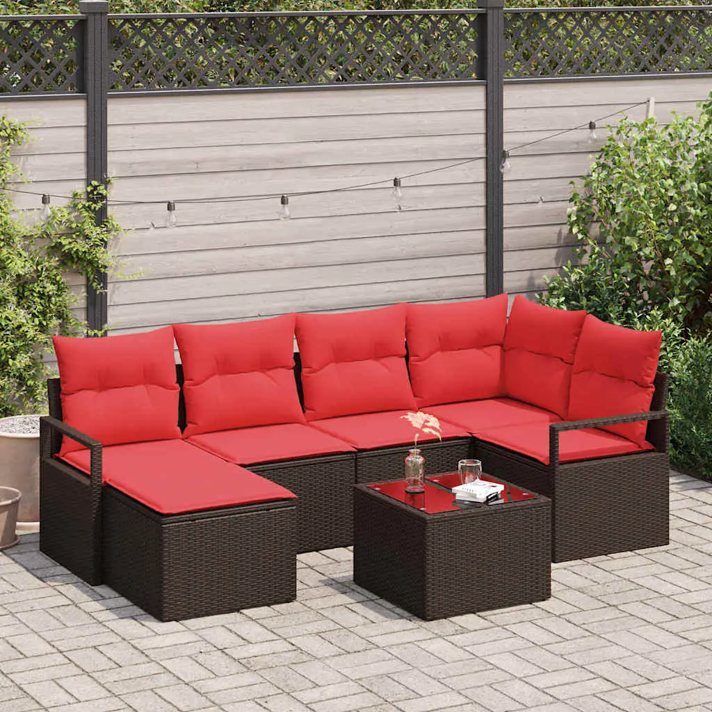 Ensemble de Canapés 7 pcs Marron polyrotin vidaXL 3346464
