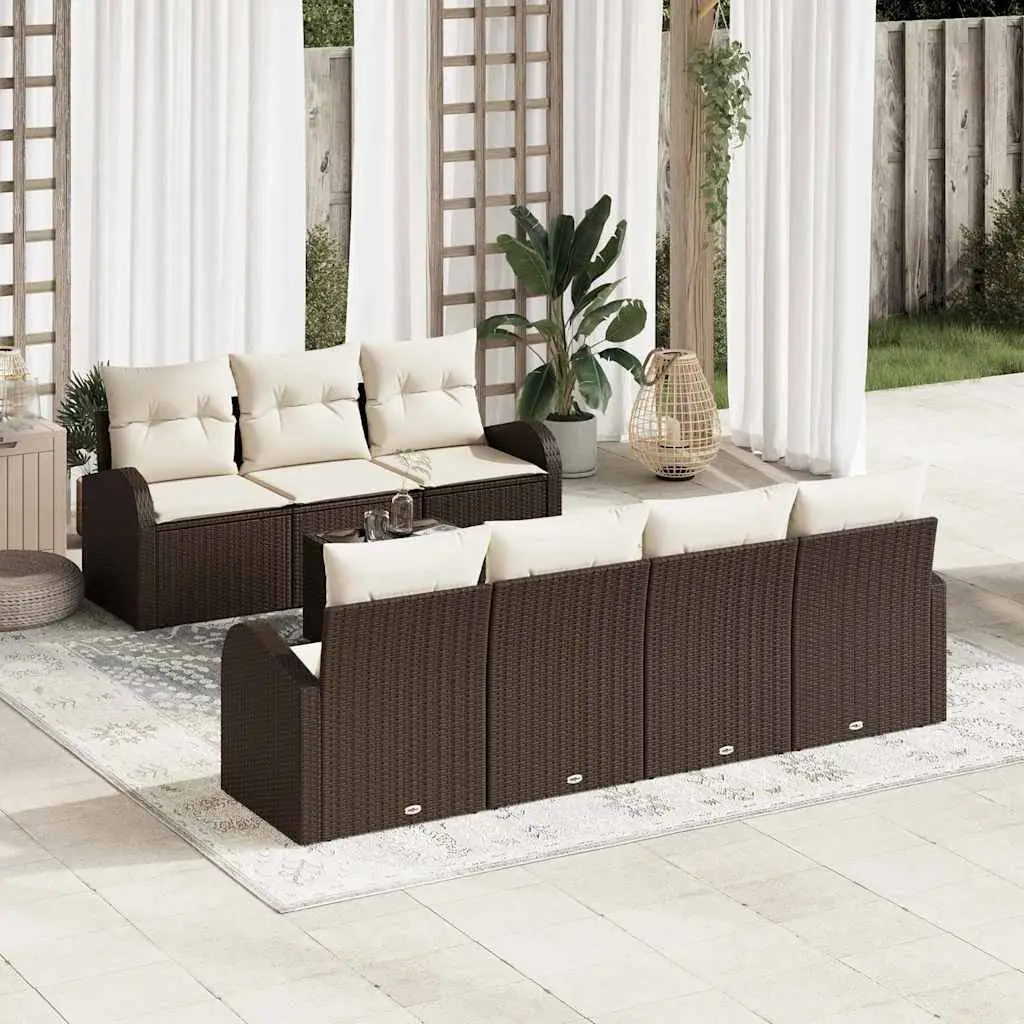 Ensemble de canapé de jardin Marron 55 x 55 x 37 cm polyrotin vidaXL 3345948