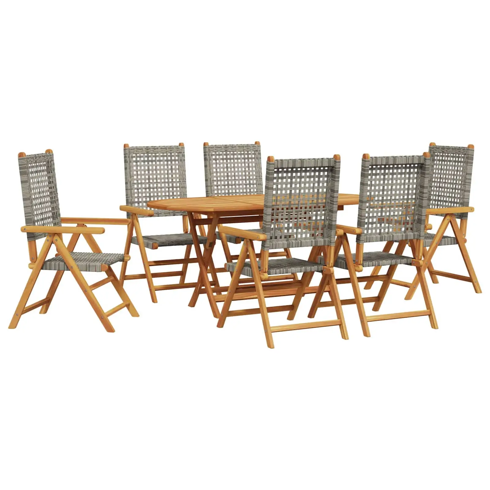 Ensemble de salle à manger pour jardin 7 pcs Gris vidaXL 3375733