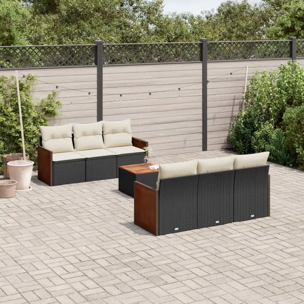Ensemble de jardin 7 pcs en résine tressée avec coffres de rangement Noir – ComfortXL Outdoor Living