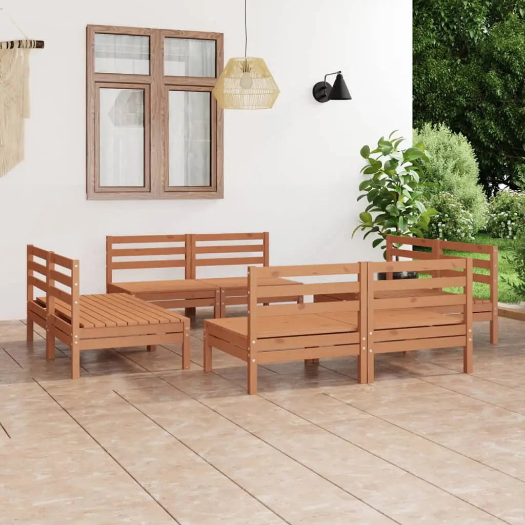 Ensemble Canapés de Jardin 8pcs Bois de Pin Massif Modulable Miel – ComfortXL Outdoor Living