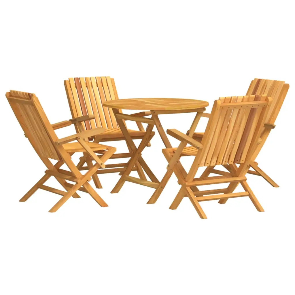 Ensemble de 5 pcs table de jardin avec chaises – mobilier de jardin Bois de teck massif-JU2576