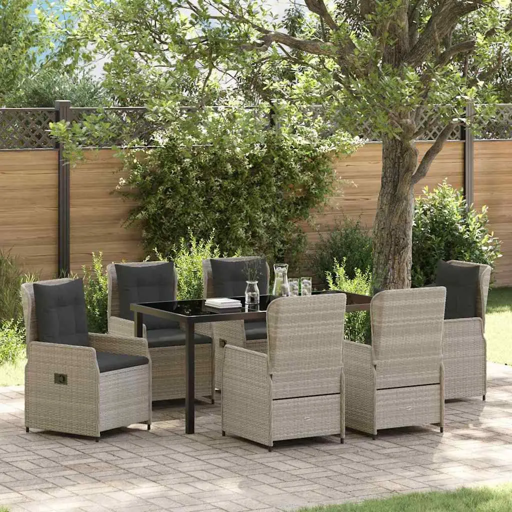 Ensemble de salle à manger pour jardin 7 pcs Gris clair vidaXL 3380978