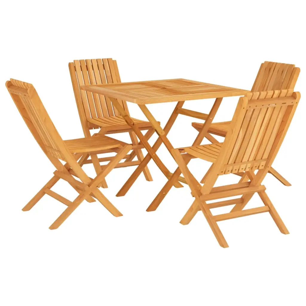 Ensemble de 5 pcs table de jardin avec chaises – mobilier de jardin Bois de teck massif-JU2584