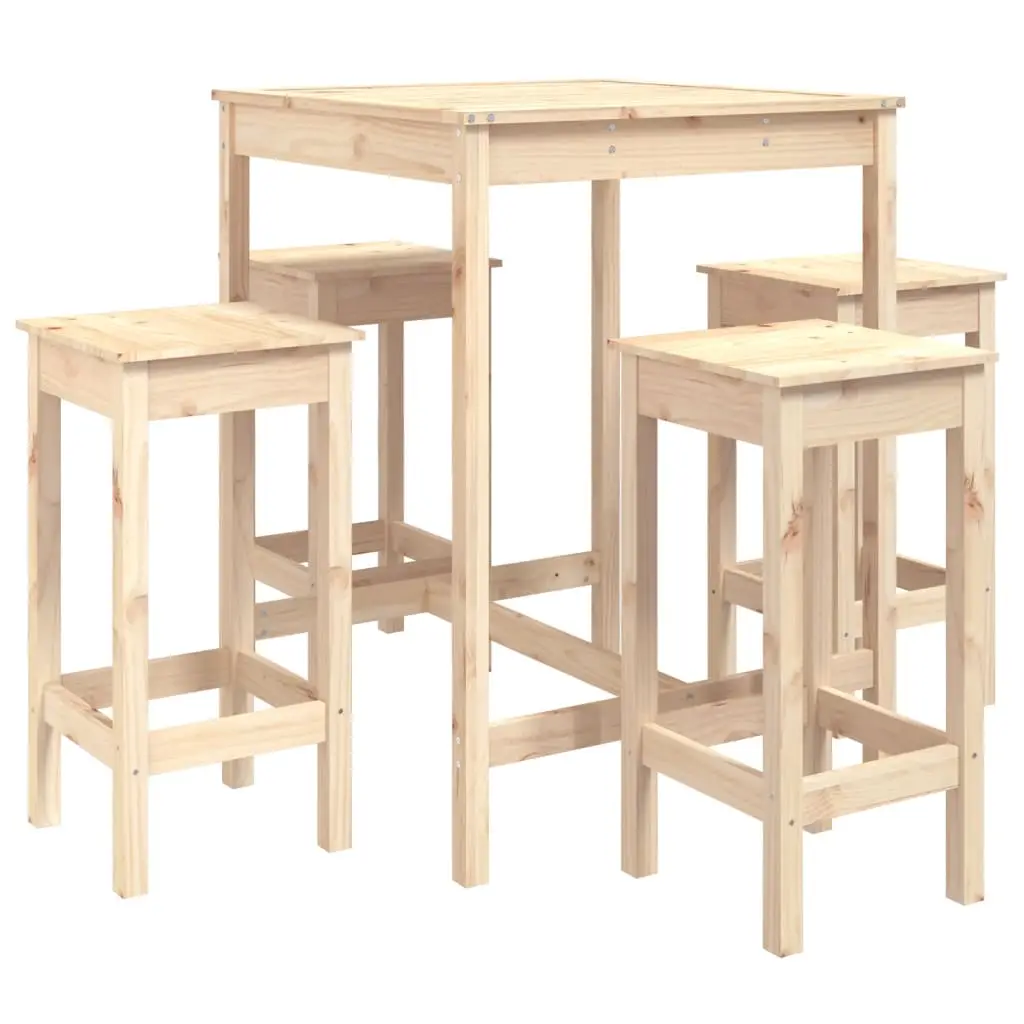 Ensemble de 5 pcs bar de jardin – Mobilier d’extérieur – Mobilier de jardin bois de pin massif-JU2169