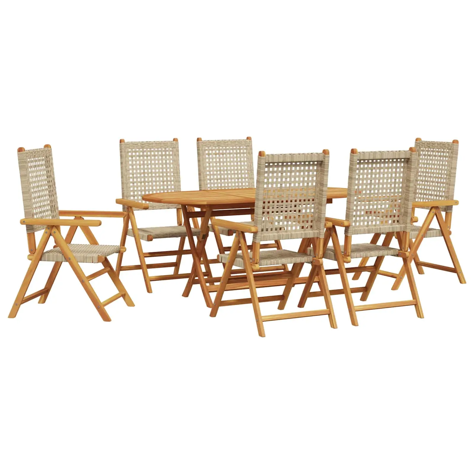 Ensemble de salle à manger pour jardin 7 pcs Beige vidaXL 3375735
