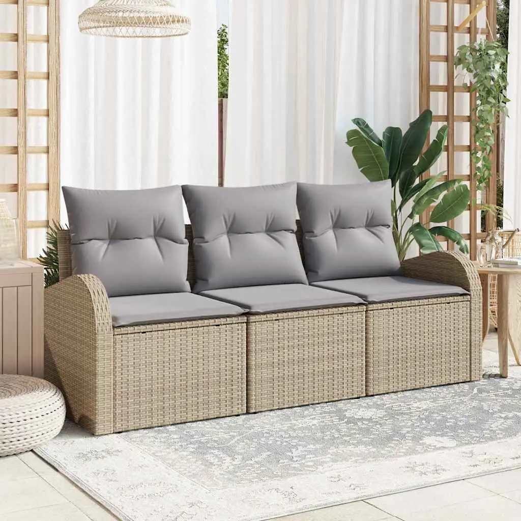 Ensemble de canapé de jardin Beige polyrotin vidaXL 3345900