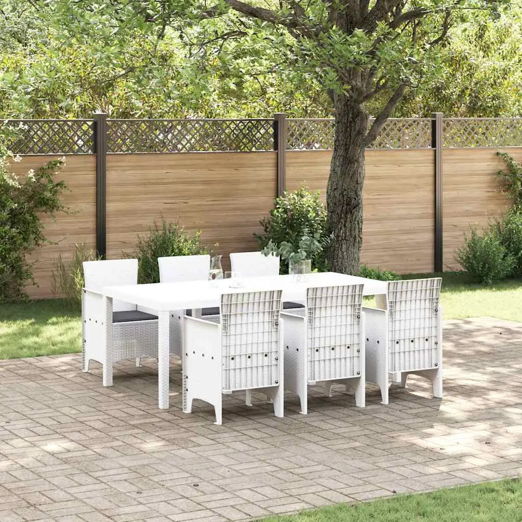 Ensemble de salle à manger pour jardin 7 pcs Blanc vidaXL 3378725