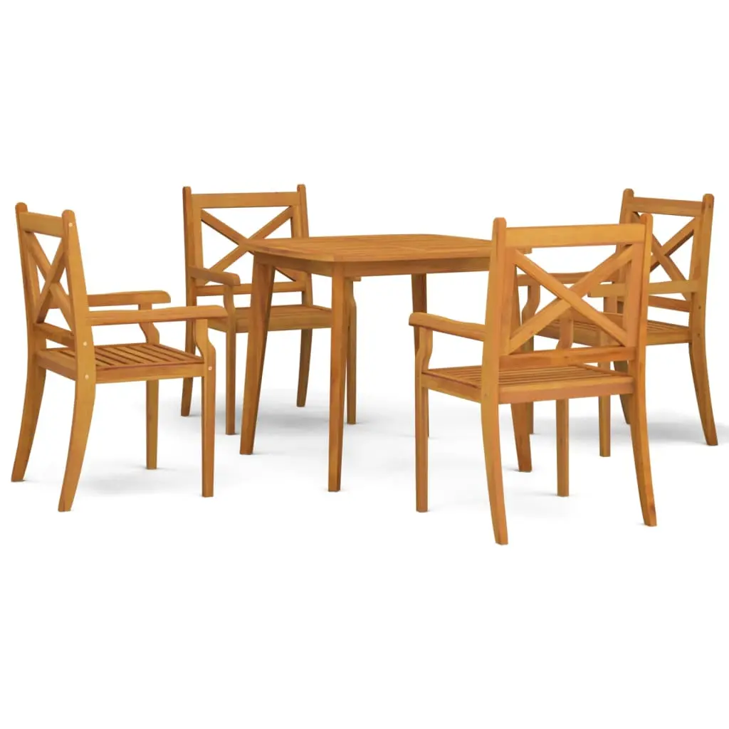 Ensemble de 5 pcs table de jardin avec chaises – mobilier de jardin Bois d’acacia solide-JU2600