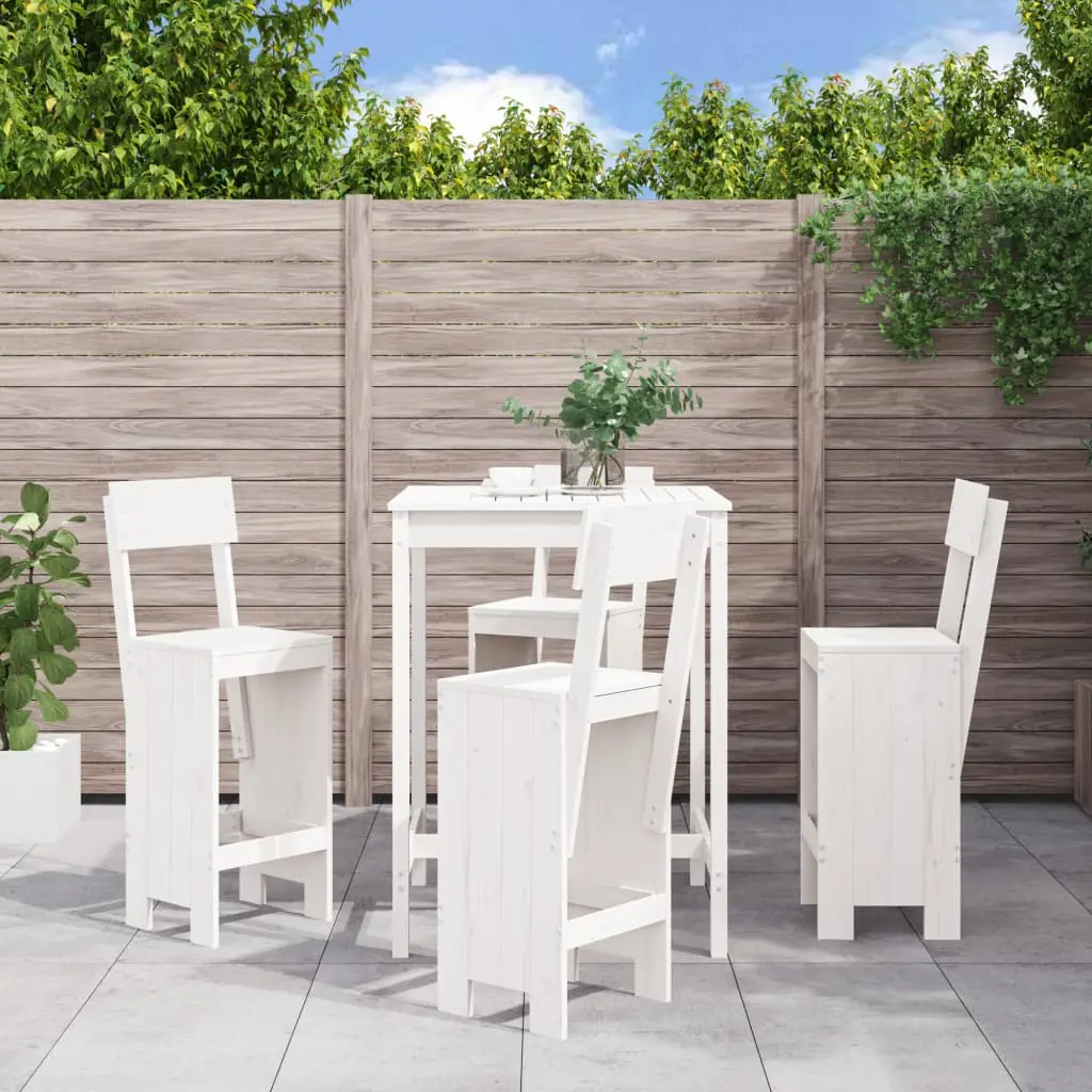 Ensemble de bar de jardin 5 pcs blanc bois massif de pin vidaXL 3157800
