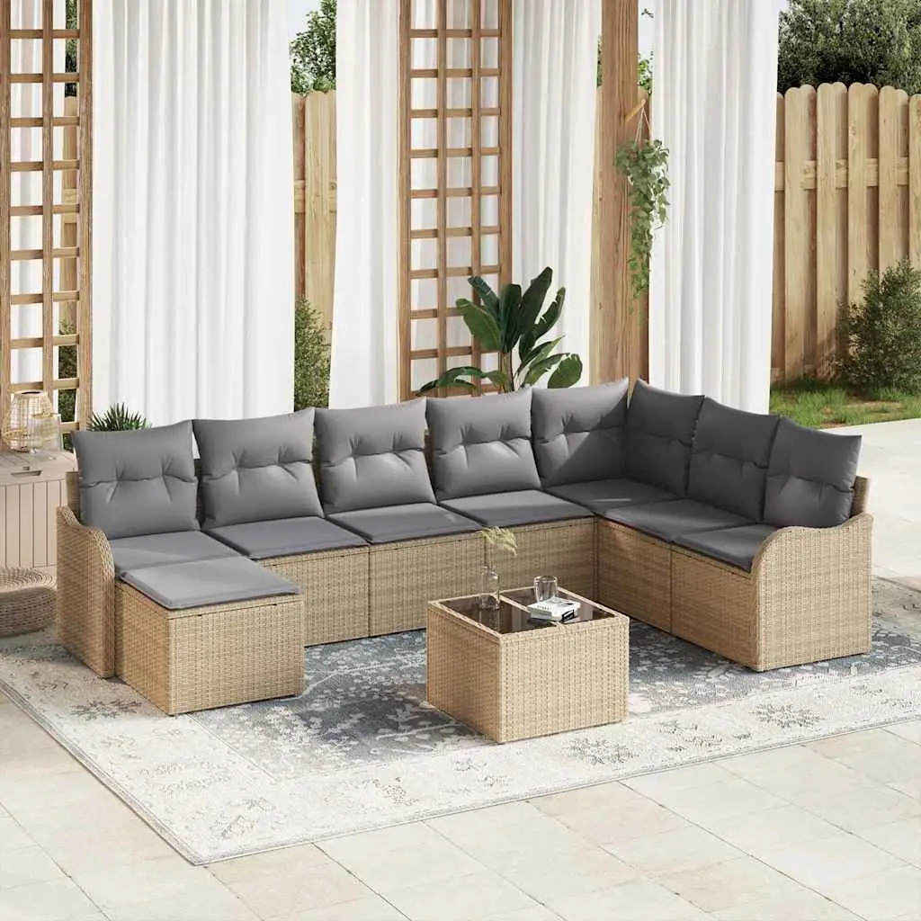 Ensemble de canapé de jardin Beige polyrotin vidaXL 3345830