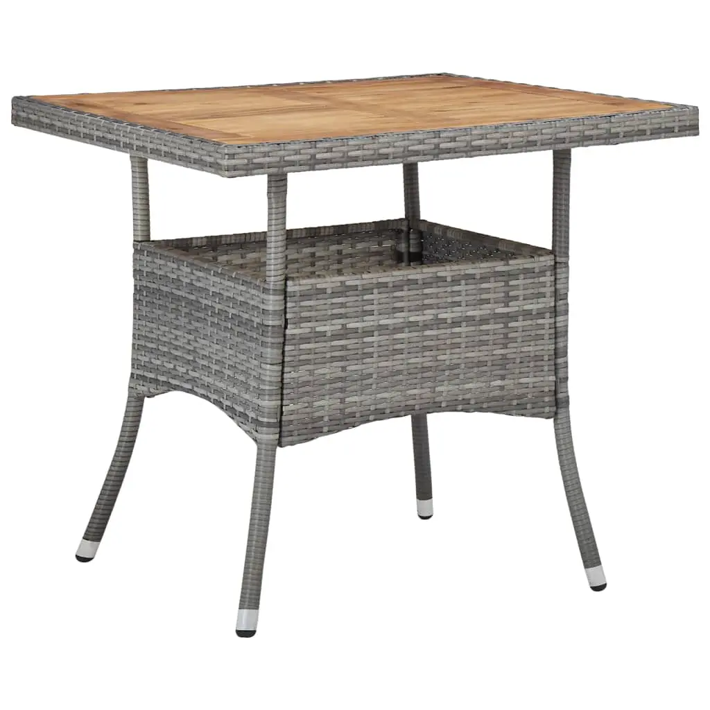Ensemble de 3 pcs table de jardin avec chaises – mobilier de jardin Gris Résine tressée et acacia-JU2874