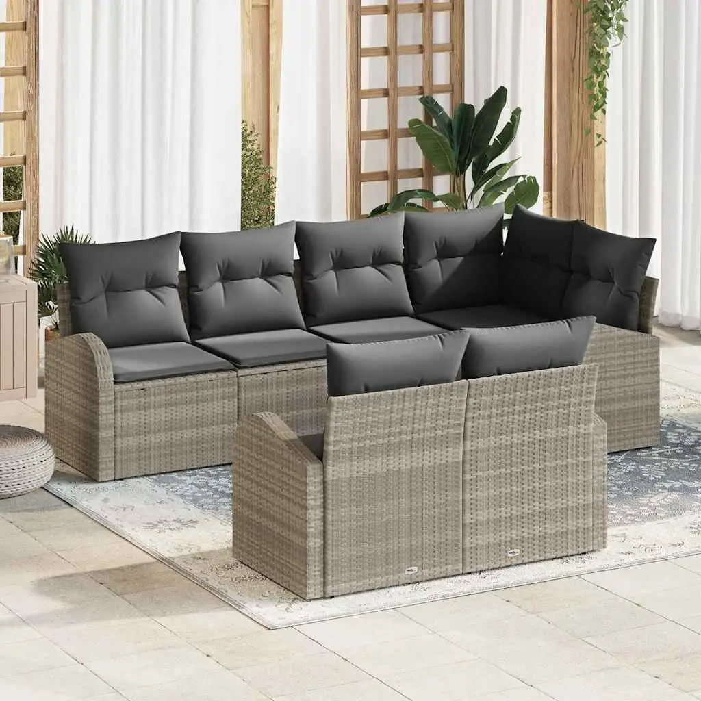 Ensemble de canapé de jardin Gris clair polyrotin vidaXL 3346082