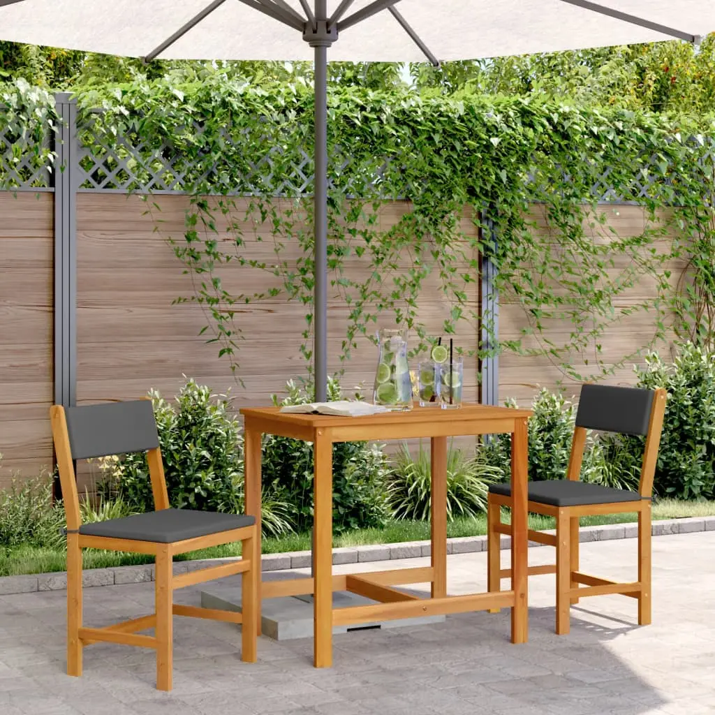 Ensemble de balcon avec coussins 3 pcs bois massif d’acacia vidaXL 365856
