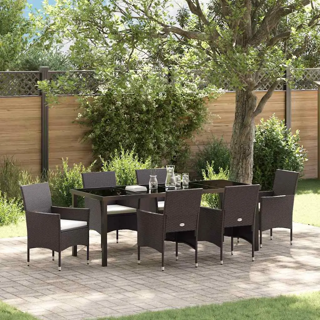 Ensemble de salle à manger pour jardin 7 pcs Marron polyrotin vidaXL 3379749