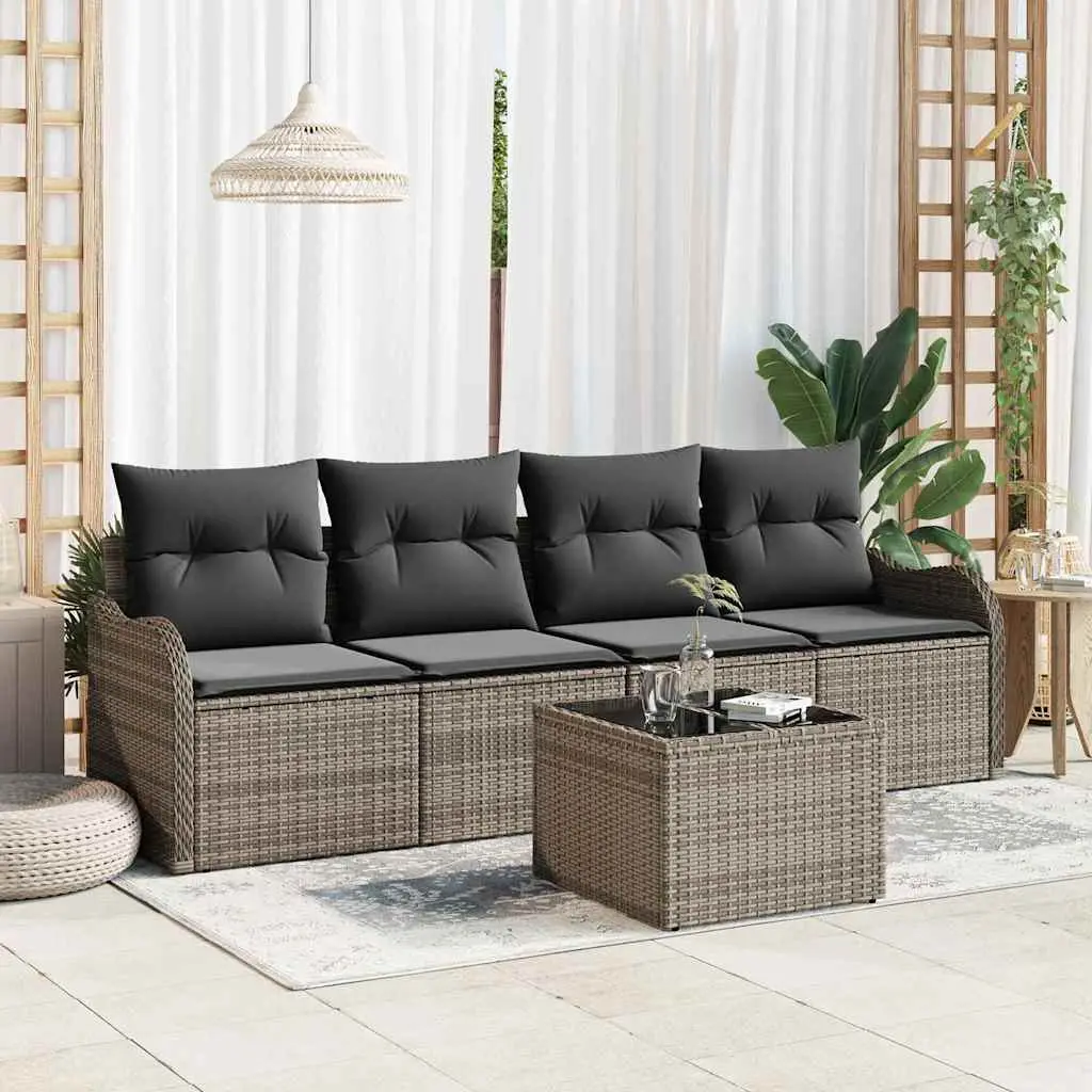Ensemble de canapé de jardin Gris polyrotin vidaXL 3345569