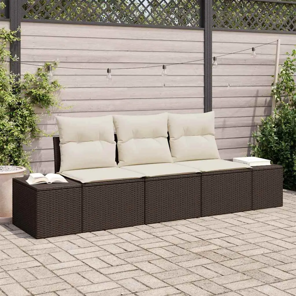 Ensemble Compact 3 pcs Polyrotin Marron et Bois Acacia Modulable pour Terrasse Restreinte – ComfortXL Outdoor Living
