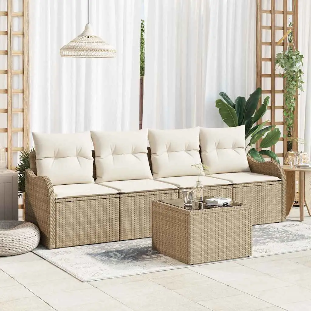 Ensemble de canapé de jardin Beige polyrotin vidaXL 3345571