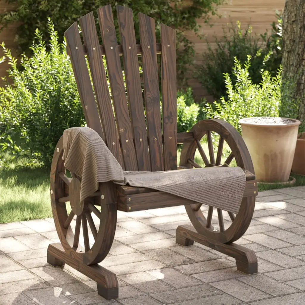 Ensemble de 2 Fauteuils Adirondack en Sapin Finition Brûlée Design Rustique et Durable – ComfortXL Outdoor Living