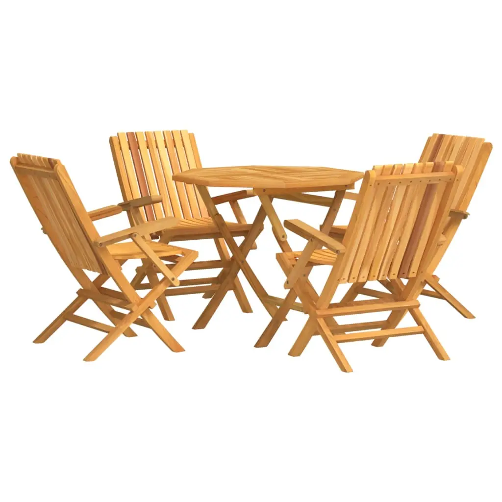 Ensemble de 5 pcs table de jardin avec chaises – mobilier de jardin Bois de teck massif-JU2661