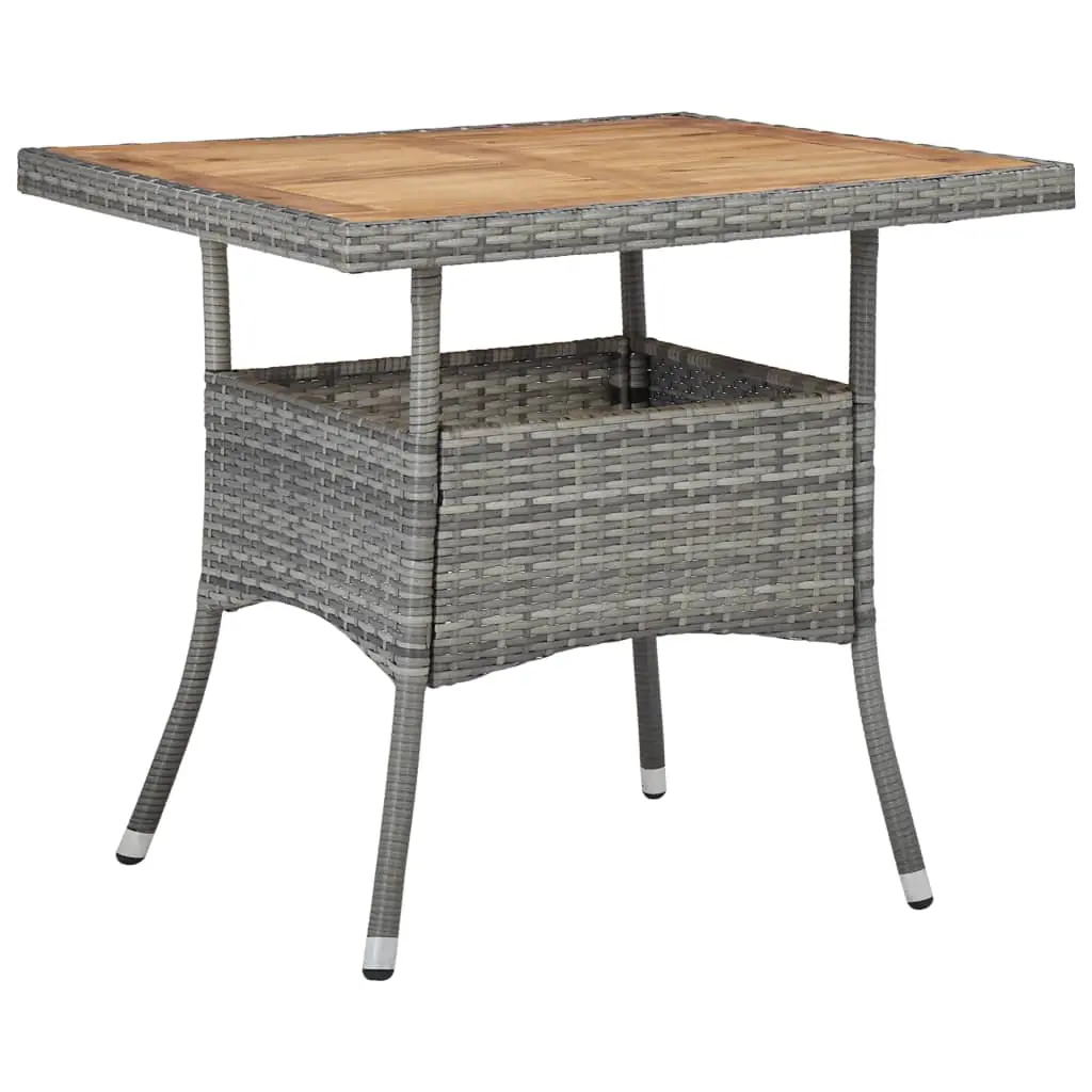 Ensemble de 3 pcs table de jardin avec chaises – mobilier de jardin Gris Résine tressée et acacia-JU2915