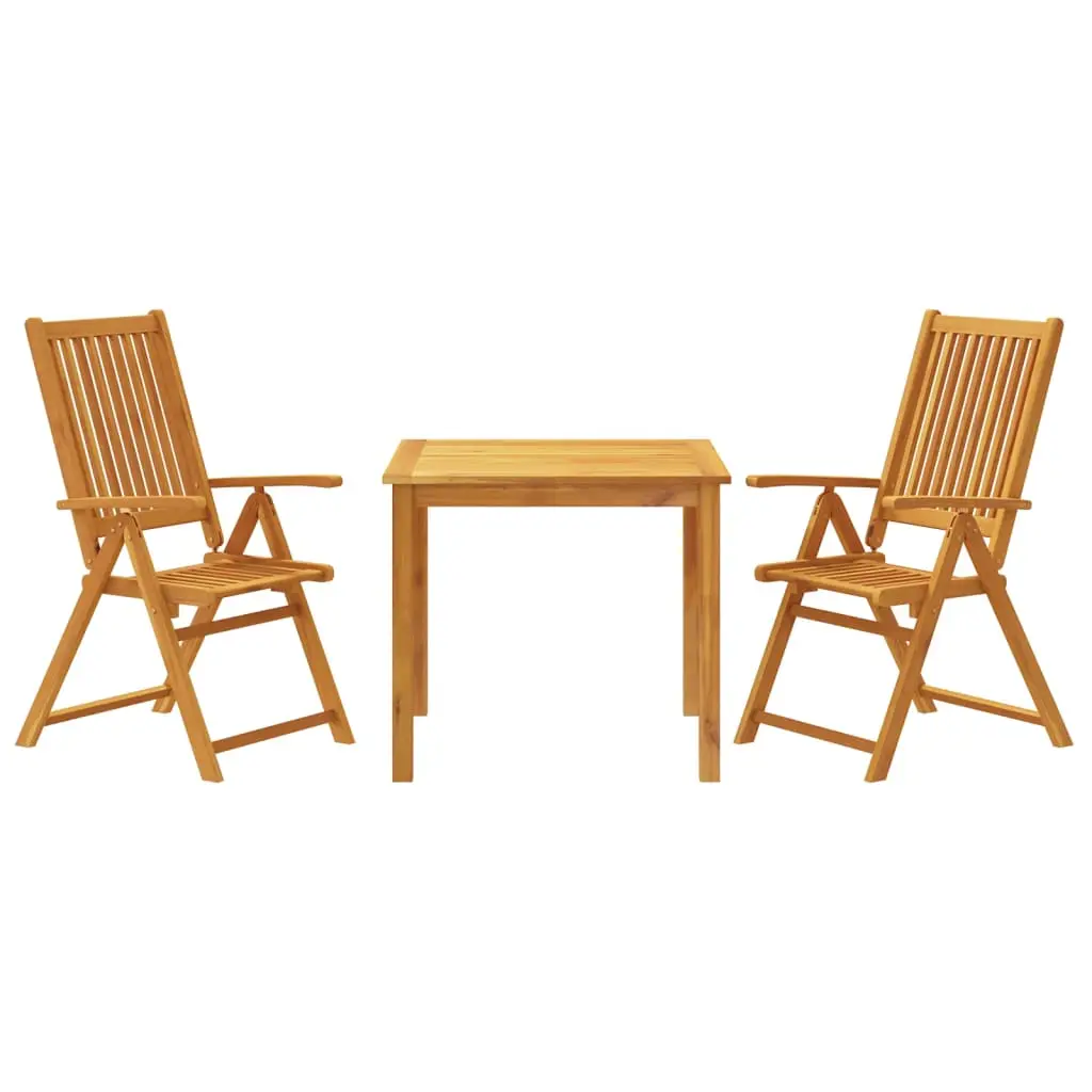 Ensemble de 3 pcs table de jardin avec chaises – mobilier de jardin Bois d’acacia solide-JU2768