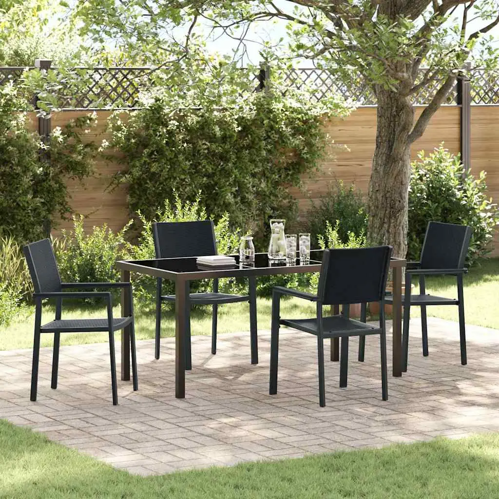 Ensemble de salle à manger pour jardin 5 pcs Noir vidaXL 3379152