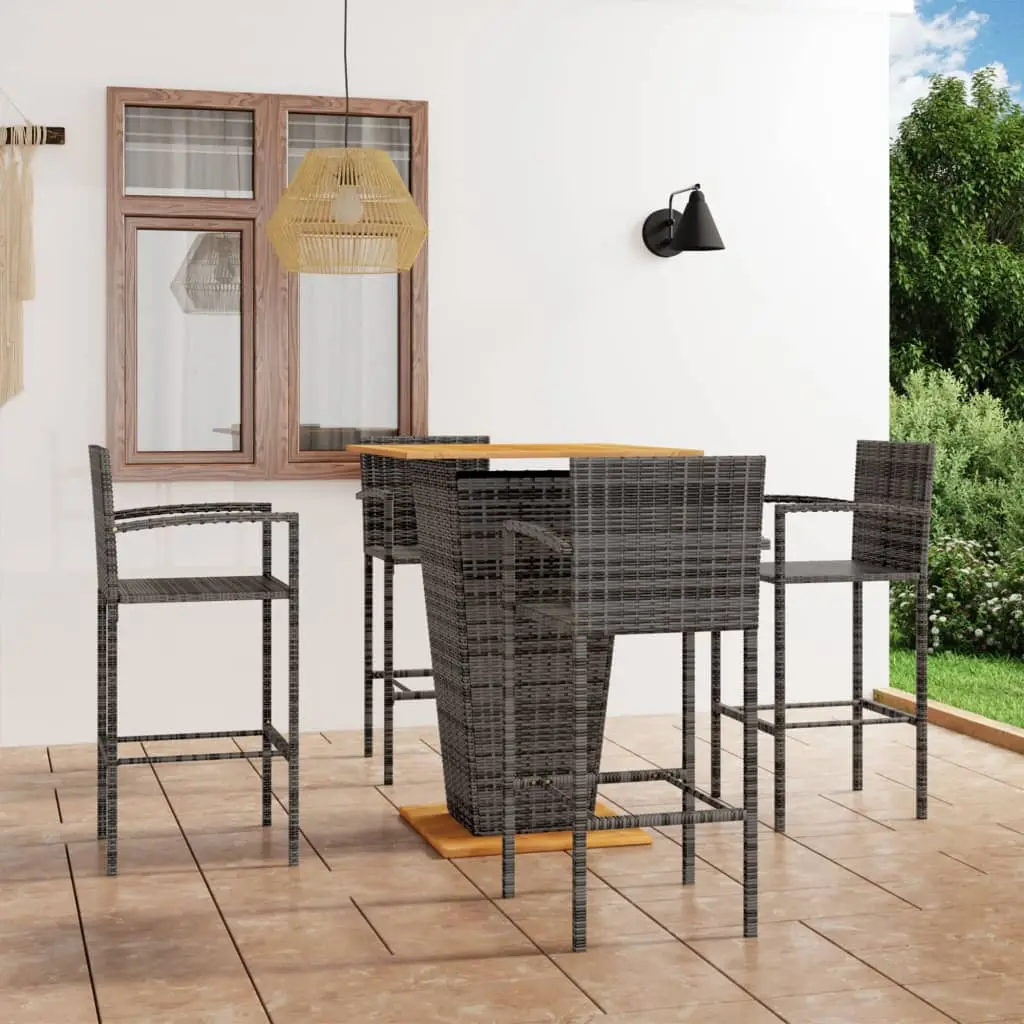 Ensemble de bar de jardin 5 pcs Gris vidaXL 3064871