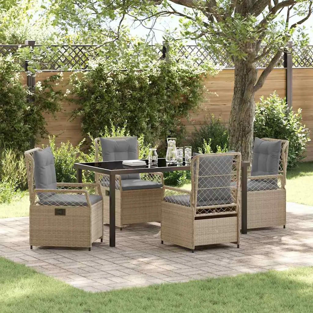 Ensemble de salle à manger pour jardin 5 pcs vidaXL 3381005 beige et gris clair