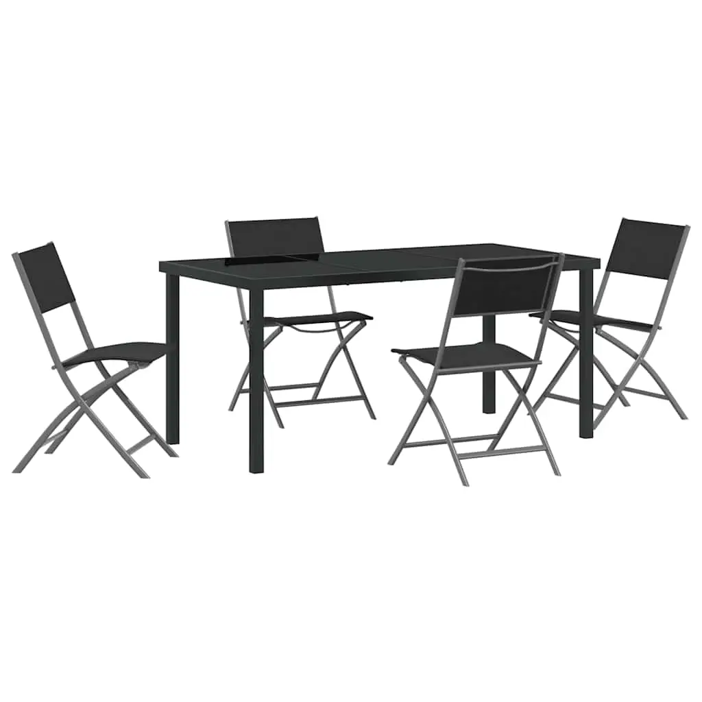 Ensemble de salle à manger pour jardin 7 pcs | Mobilier d’extérieur Noir Maison Chic