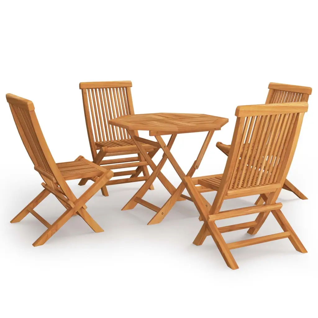 Ensemble de 5 pcs table de jardin avec chaises – mobilier de jardin Bois de teck massif-JU2785