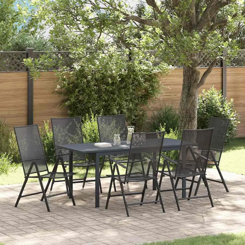 Ensemble de salle à manger pour jardin 7 pcs Anthracite vidaXL 3378814
