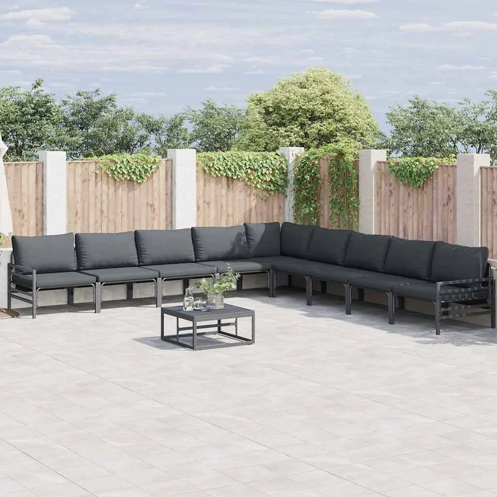 Ensemble Canapé de Jardin Modulable 9 Pièces en Acier pour Grande Terrasse Anthracite – ComfortXL Outdoor Living
