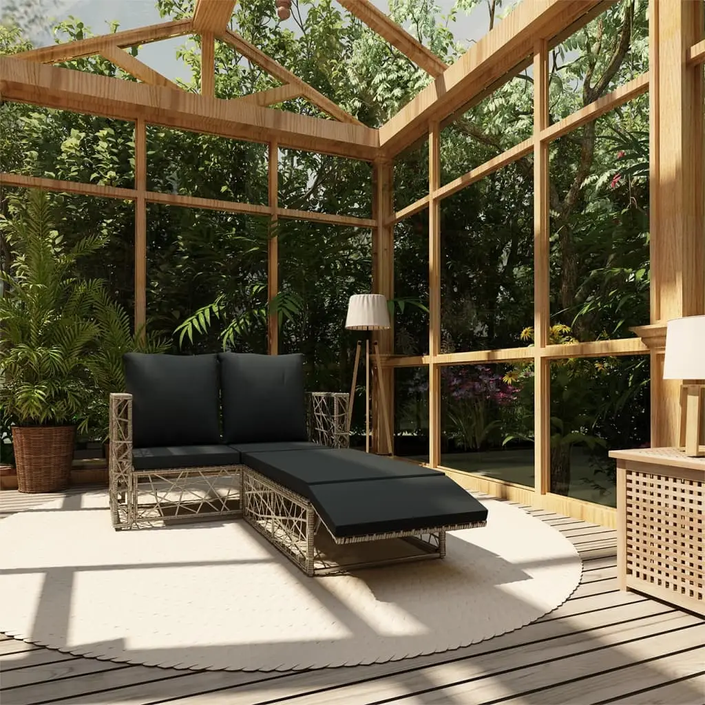 Ensemble canapé et repose-pieds de jardin résine tressée extérieur Gris – ComfortXL Outdoor Living
