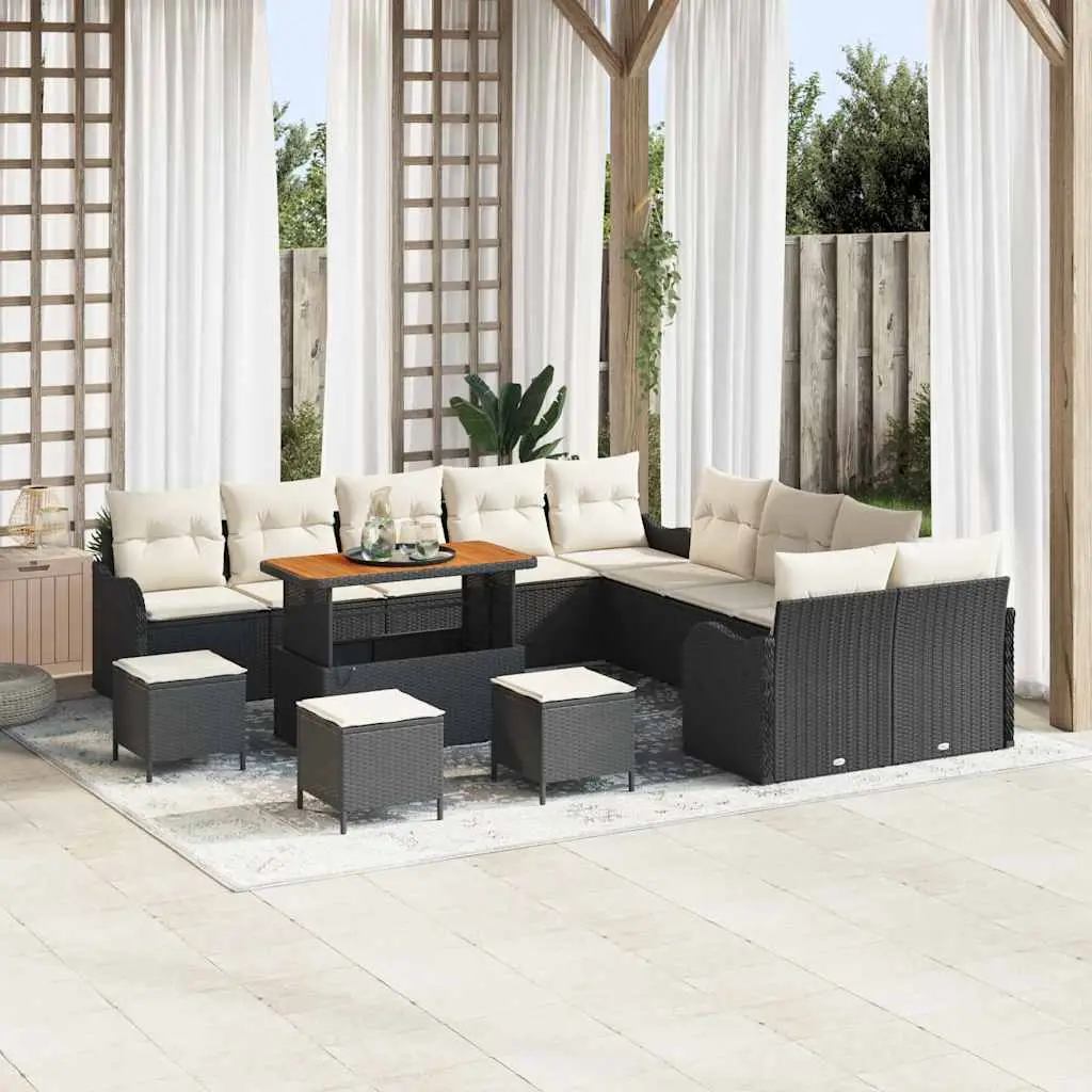 Ensemble de Jardin Prestige 13 Convives – Noir et Bois Massif – ComfortXL Outdoor Living