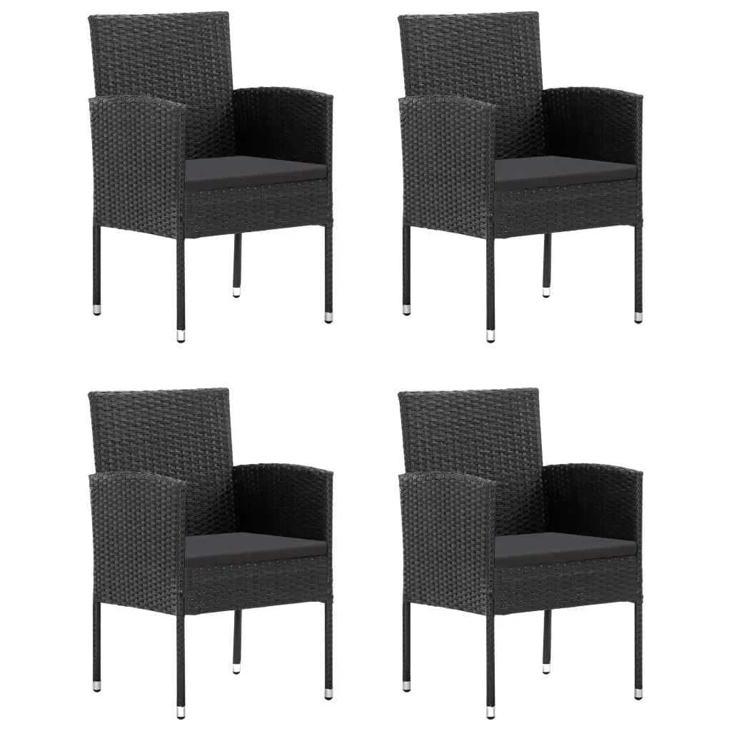 Ensemble de 5 pcs table de jardin avec chaises – mobilier de jardin Noir-JU2947
