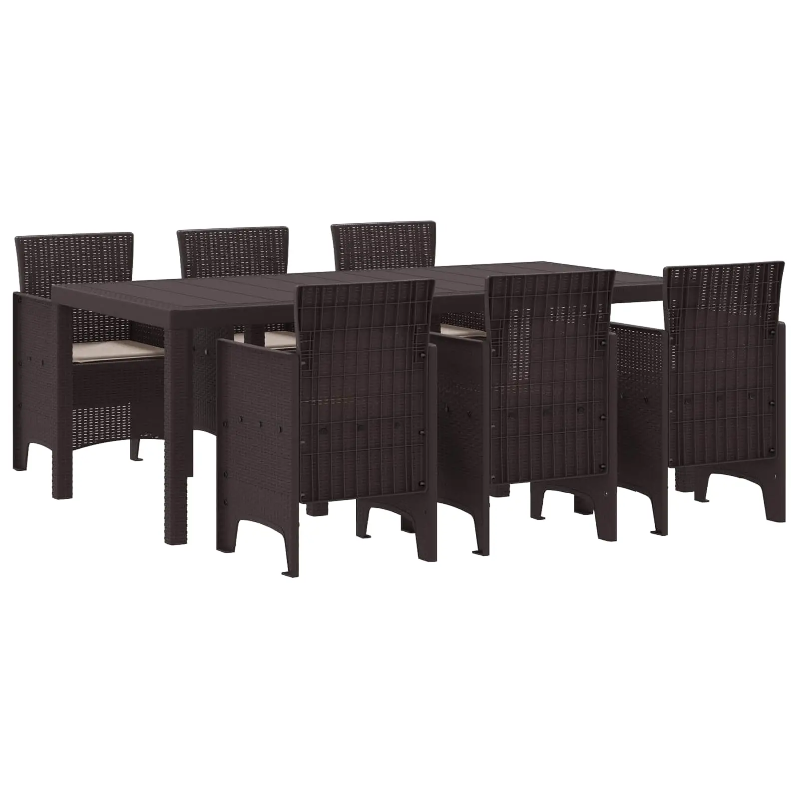 Ensemble de salle à manger pour jardin 7 pcs Marron vidaXL 3378718