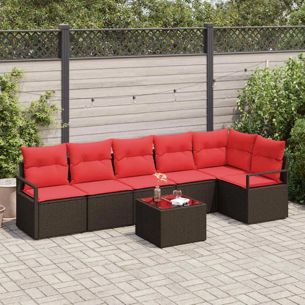 Ensemble de Canapés 7 pcs Marron polyrotin vidaXL 3346414