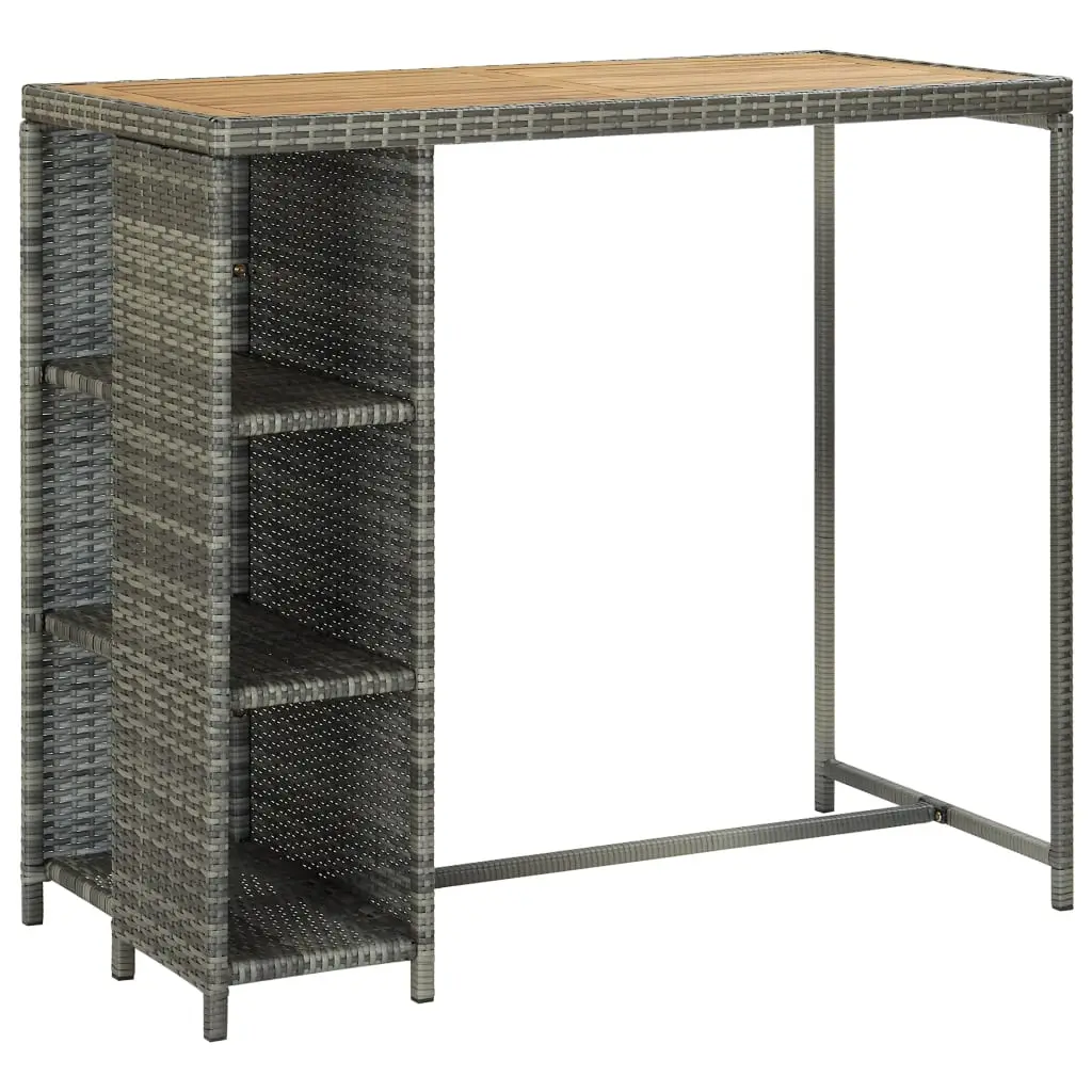 Ensemble de 5 pcs bar de jardin – Mobilier d’extérieur – Mobilier de jardin et coussins Résine tressée Gris-JU1951