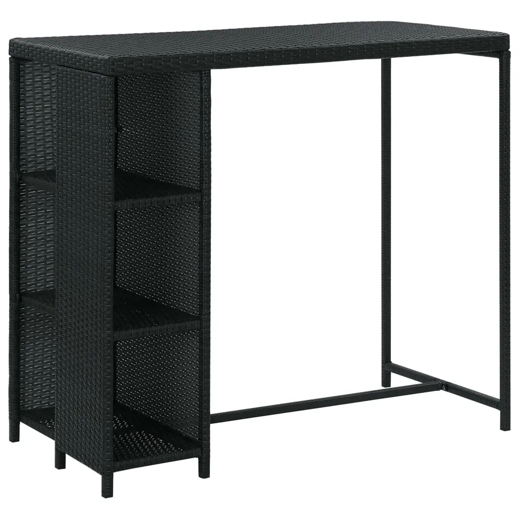 Ensemble de 5 pcs bar de jardin – Mobilier d’extérieur – Mobilier de jardin et coussins Résine tressée Noir-JU1999