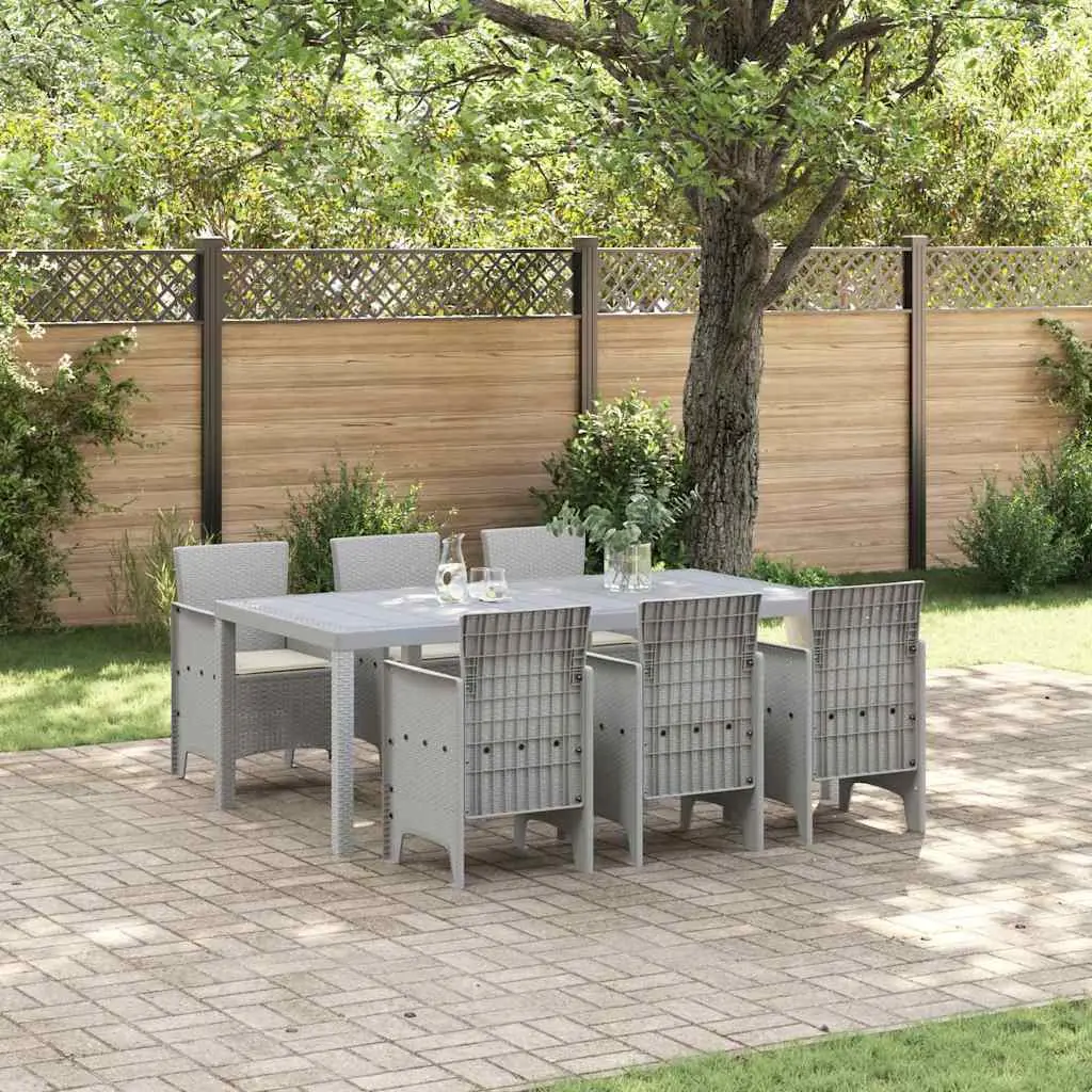 Ensemble de salle à manger pour jardin 7 pcs Gris clair vidaXL 3378731