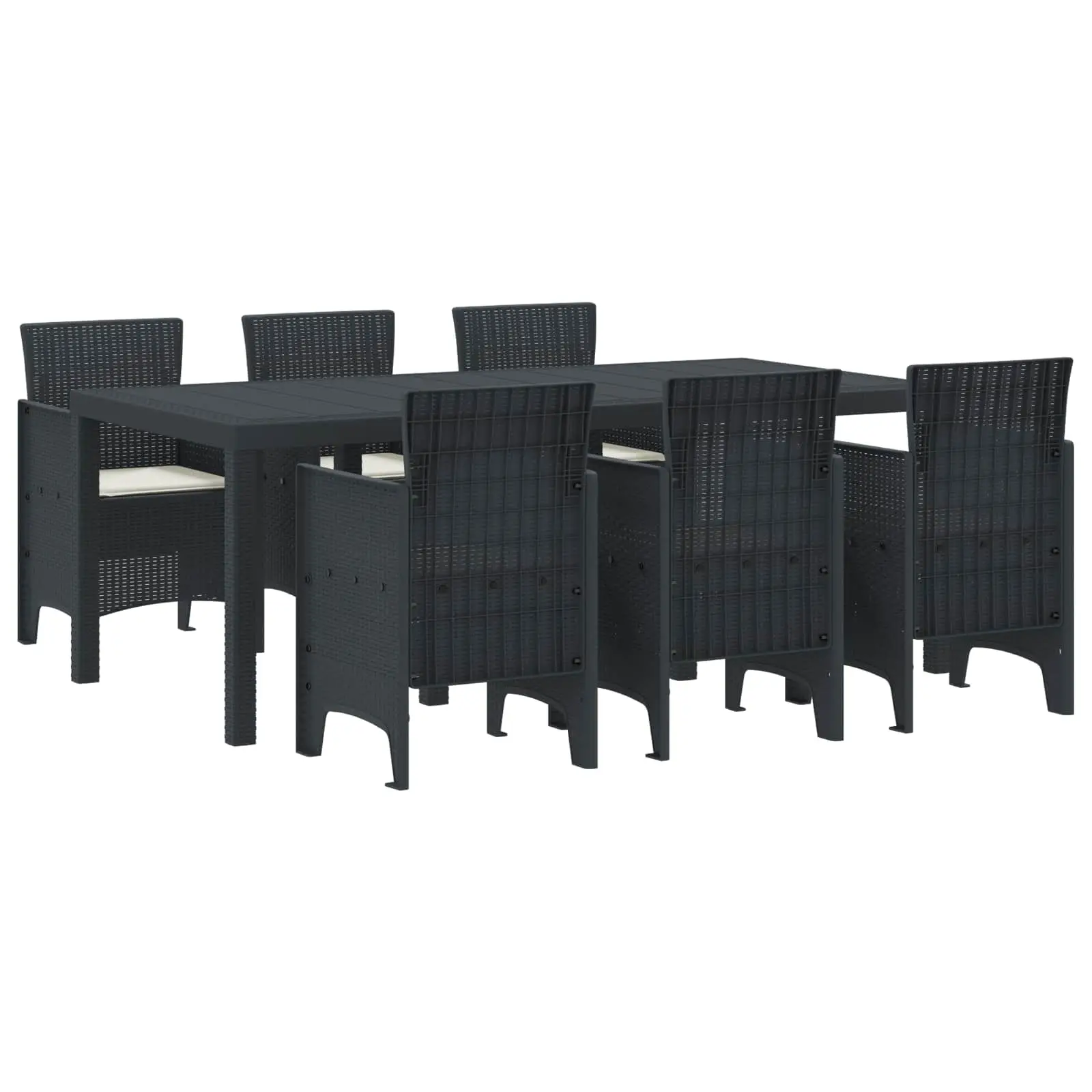 Ensemble de salle à manger pour jardin 7 pcs Anthracite vidaXL 3378716 Anthracite/ Blanc crème