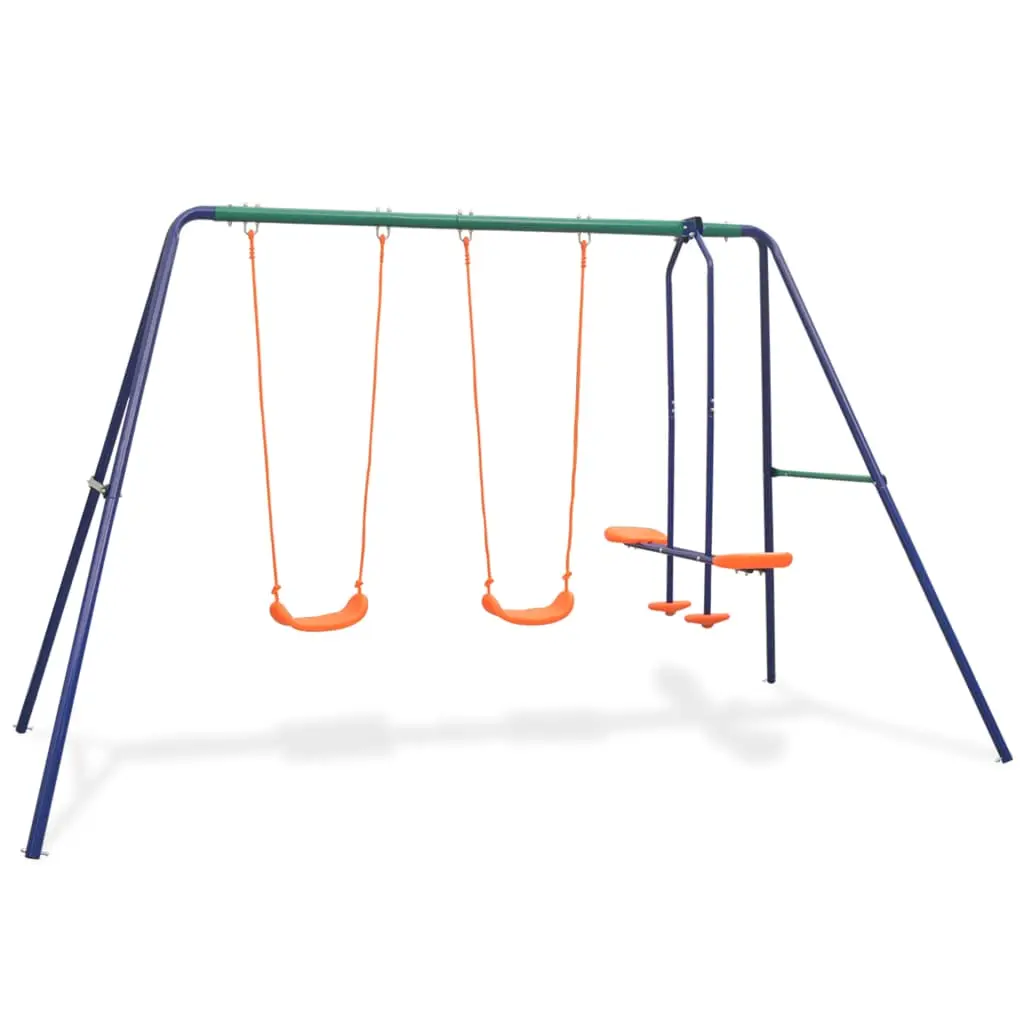 Ensemble de balançoires 324 x 155 x 182 cm avec 4 sièges orange