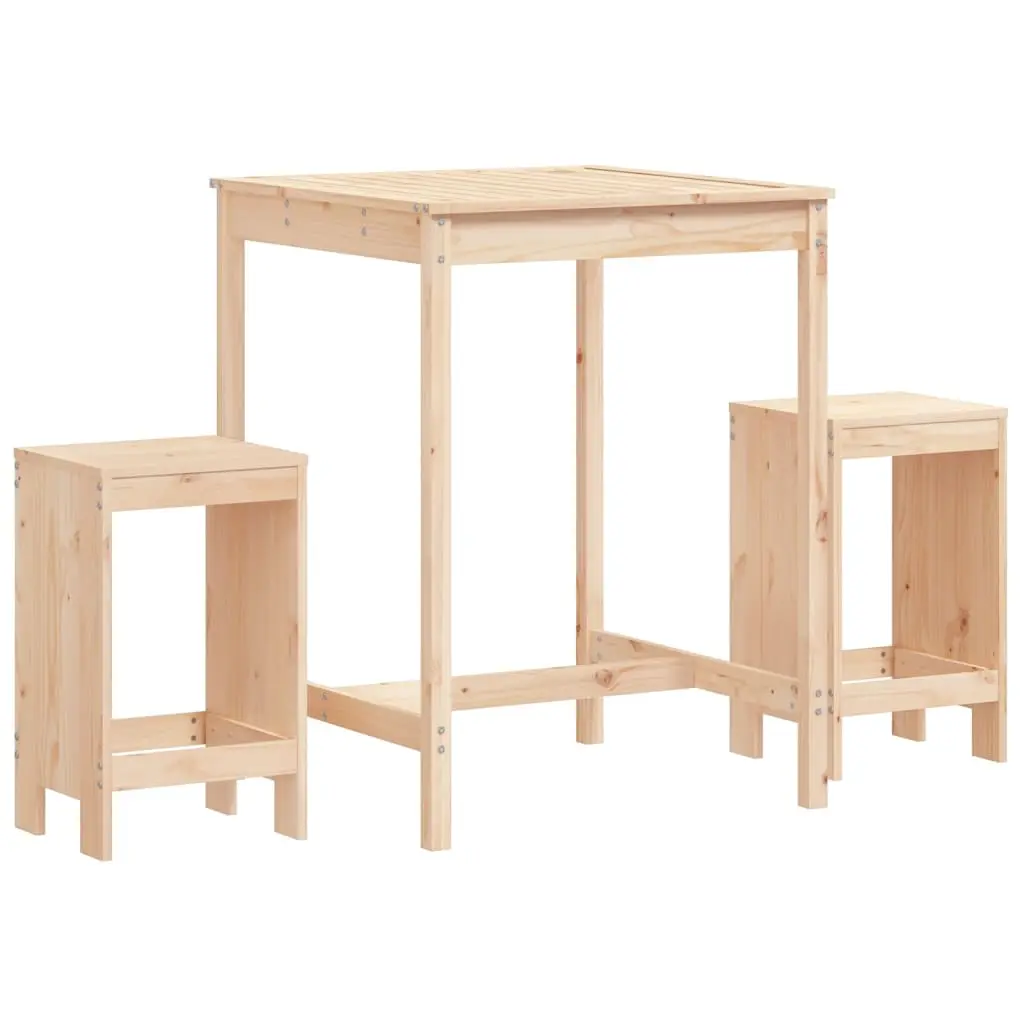 Ensemble de 3 pcs bar de jardin – Mobilier d’extérieur – Mobilier de jardin bois de pin massif-JU2200