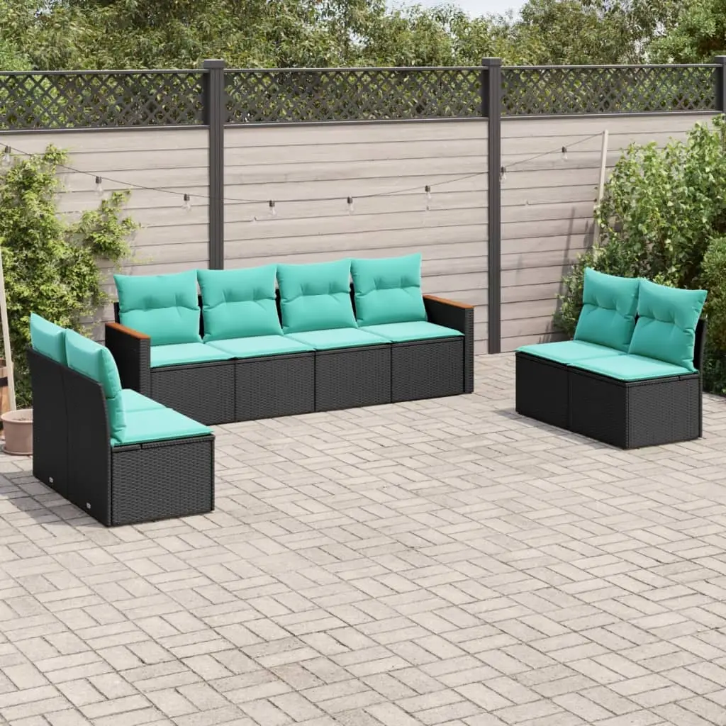 Ensemble canapé modulable 8 pcs résine tressée avec rangement pour balcon Noir – ComfortXL Outdoor Living