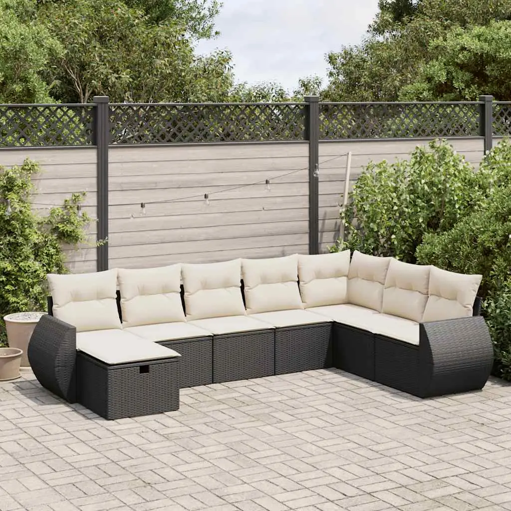 Ensemble canapés de jardin 8 pcs en résine tressée avec rangement Noir – ComfortXL Outdoor Living