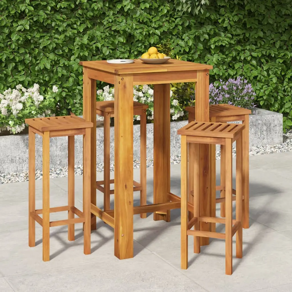 Ensemble de bar de jardin 5 pcs bois d’acacia solide vidaXL 3154387